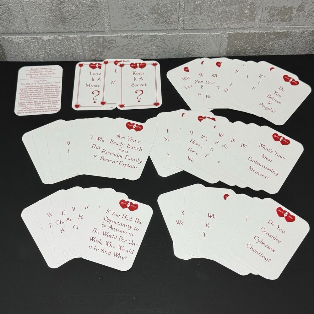 Vintage Heart to Heart Couples Conversation Cards Game Complete Deck